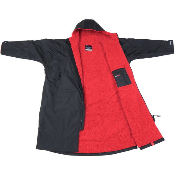 2025 Dryrobe Advance Long Sleeve Changing Robe V3 DALSV3 - Black / Red